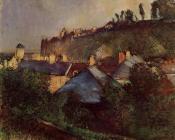 埃德加 德加 : Houses at the Foot of a Cliff at Saint Valery sur Somme